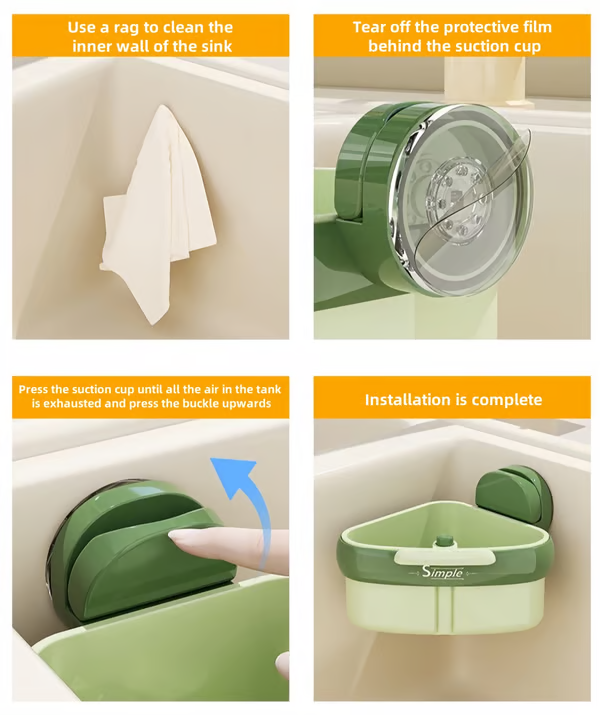 💙 Last Day Promotion 50% Off💙Suction Cup Sink Corner Rack