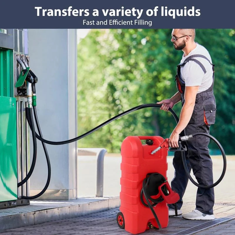 Portable Fuel Caddy With Siphon Pump And 10ft Hose