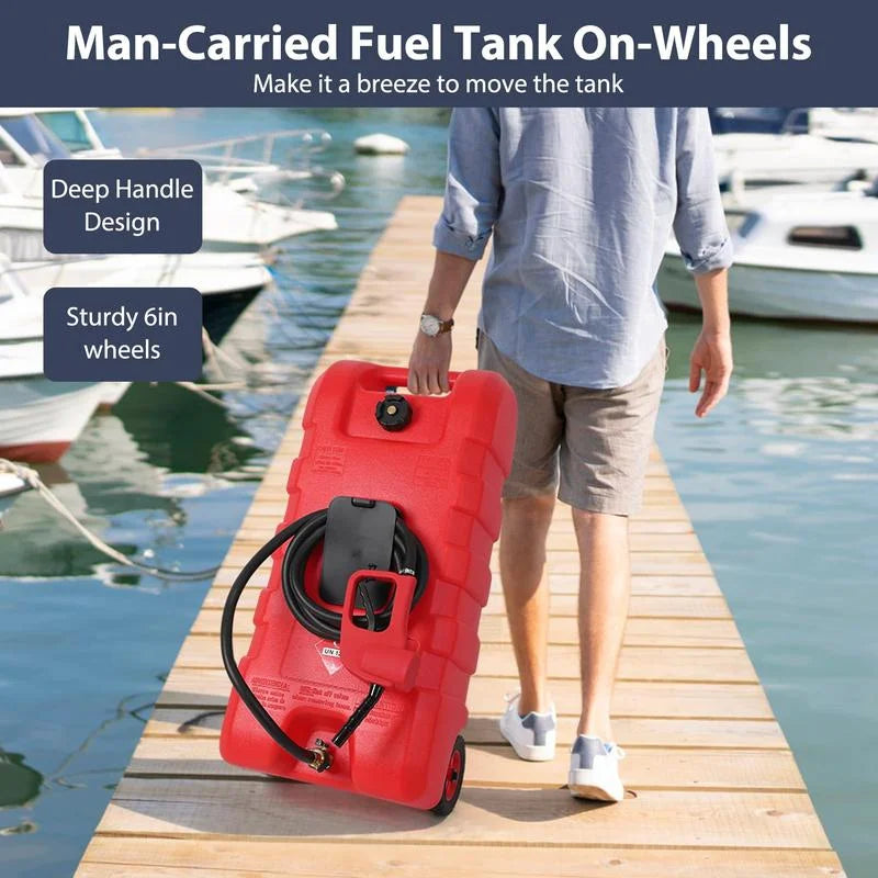 Portable Fuel Caddy With Siphon Pump And 10ft Hose