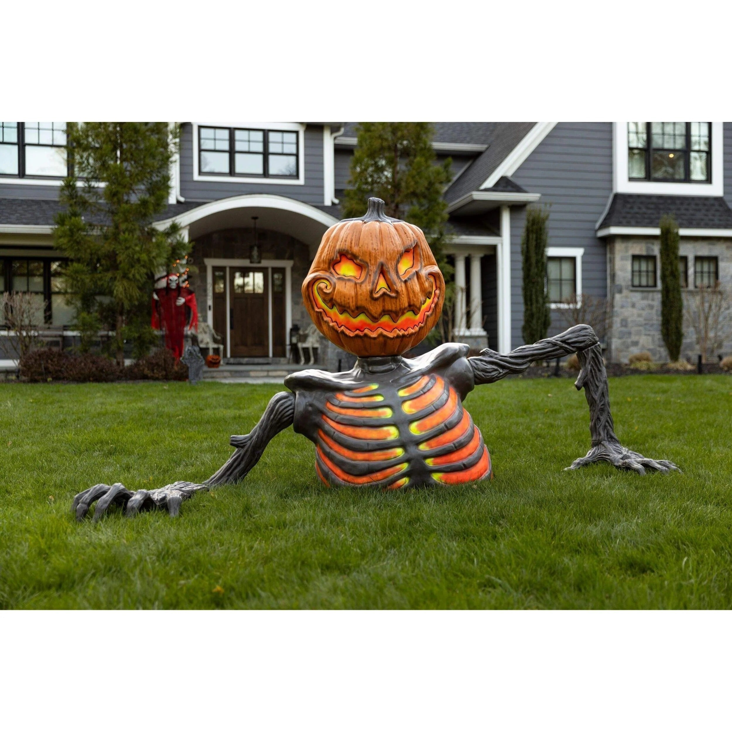 Spooky Early Bird Deals Pumpkin Skeleton Ground Breaker Halloween Decoration