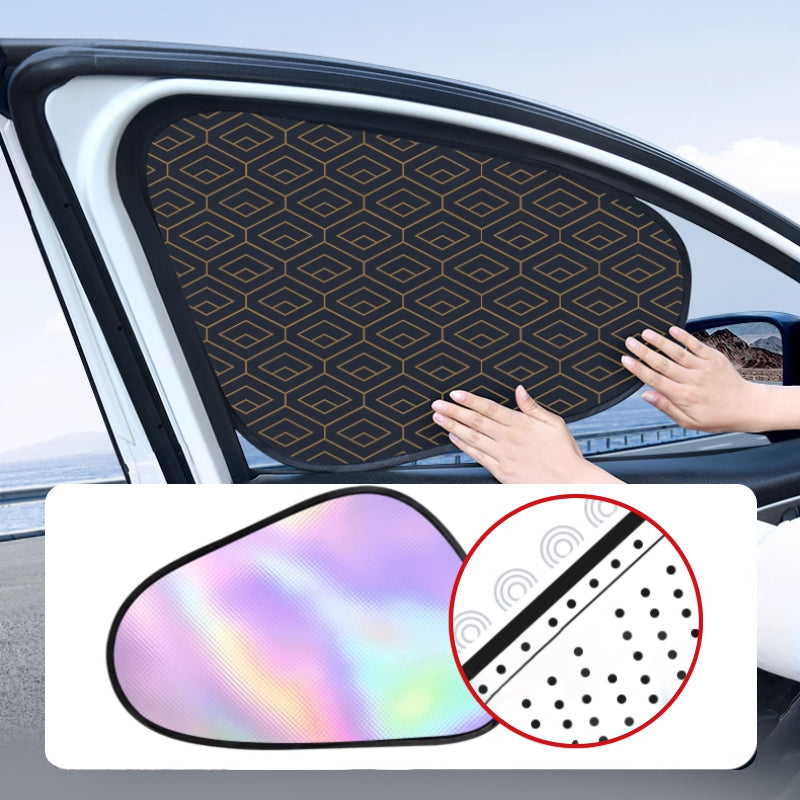 ⚡ Instant Car Cooler Shades - Cuts Cabin Temp by 20°C | One-Size-Fits-All 🏖️ 🌡️ Blocks 99% UV Rays | 🧳 Stores in Glovebox