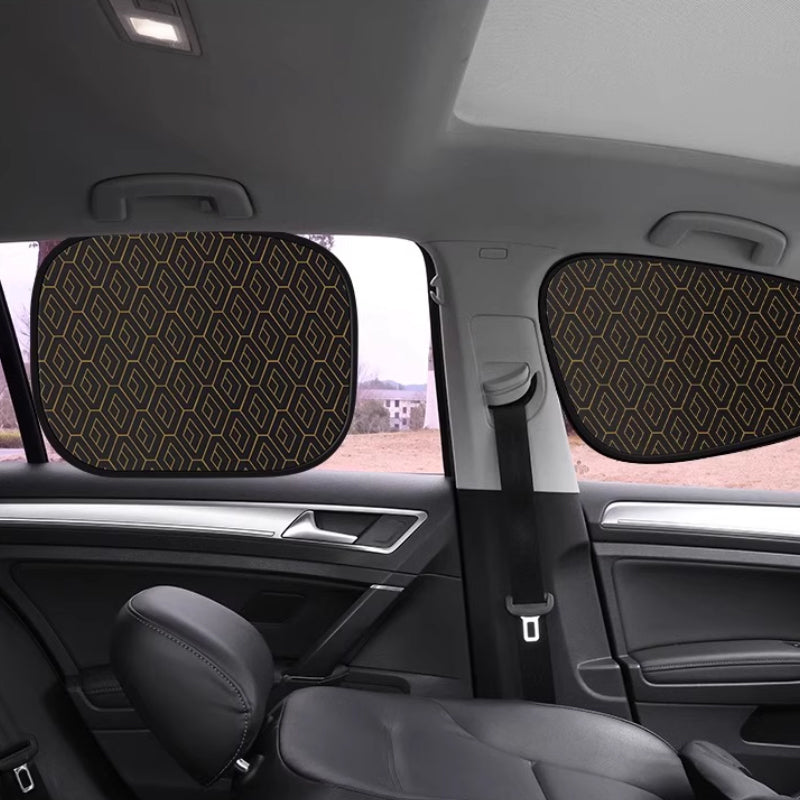⚡ Instant Car Cooler Shades - Cuts Cabin Temp by 20°C | One-Size-Fits-All 🏖️ 🌡️ Blocks 99% UV Rays | 🧳 Stores in Glovebox