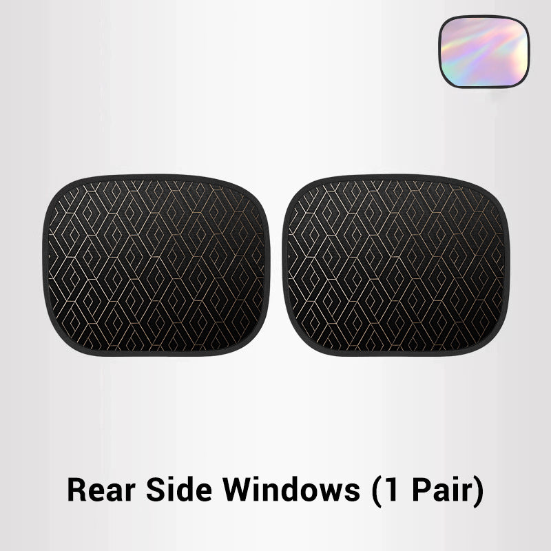 ⚡ Instant Car Cooler Shades - Cuts Cabin Temp by 20°C | One-Size-Fits-All 🏖️ 🌡️ Blocks 99% UV Rays | 🧳 Stores in Glovebox