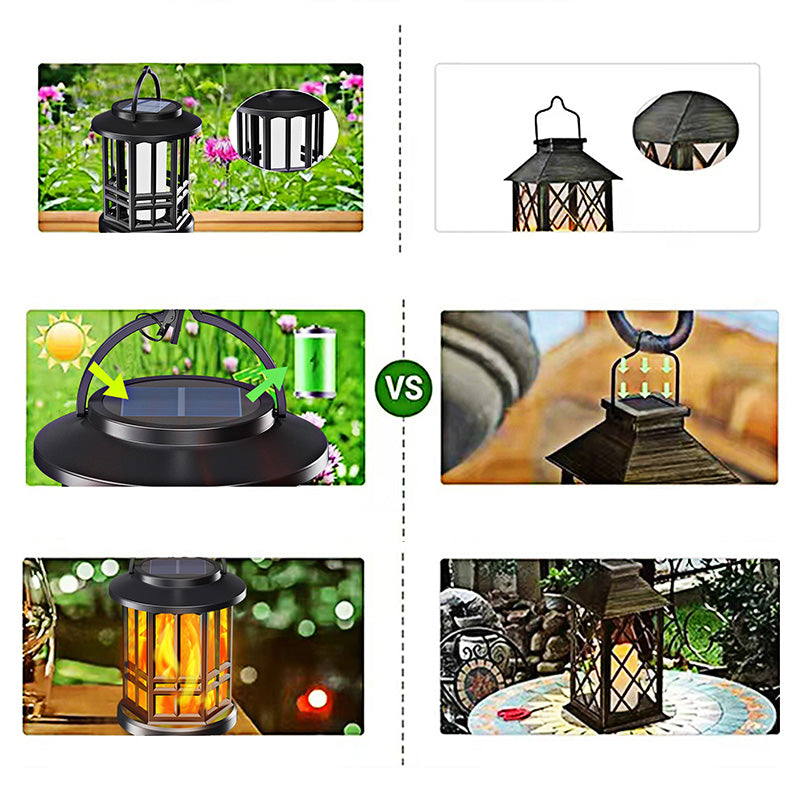 ✨🔥Waterproof Outdoor Solar Flame Lantern Light